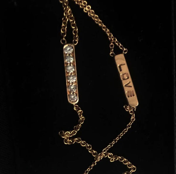 The CARRIE Body Chain In Solid 14K Gold, 14K Italian Gold chains and Diamonds