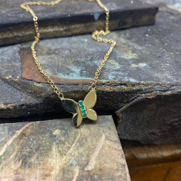 Green Butterfly Kaleidoscope Necklace (Stainless Steel) – Corso Custom  Jewelry