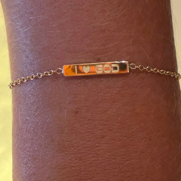 I (Heart) bracelet in solid 14K