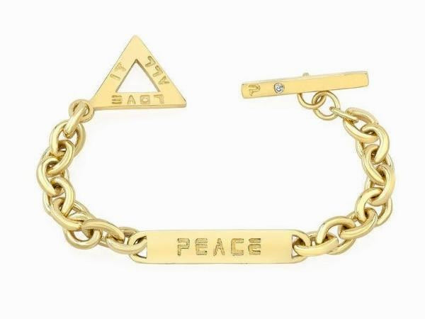 The Alex double sided ID tag bracelet made by hand in solid 18K gold