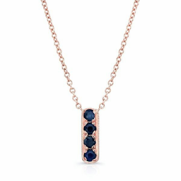 Dainty mini bar necklaces made by hand in solid 18k gold, 18k Italian gold chains and sapphires. Available in solid 18k rose, yellow and white gold and also with rubies and diamonds. Made by hand in USA. Expected shipping 3-5 business days.