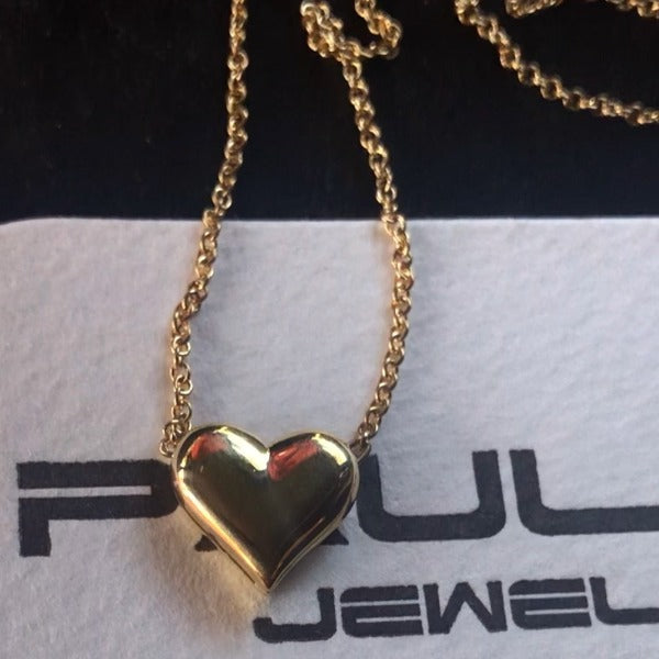 Paulina Jewelry- handmade heart necklace in solid 18K gold