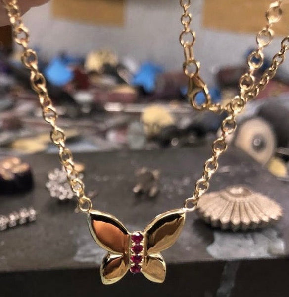 www.paulinajewelry.com The JJ butterfly Necklace