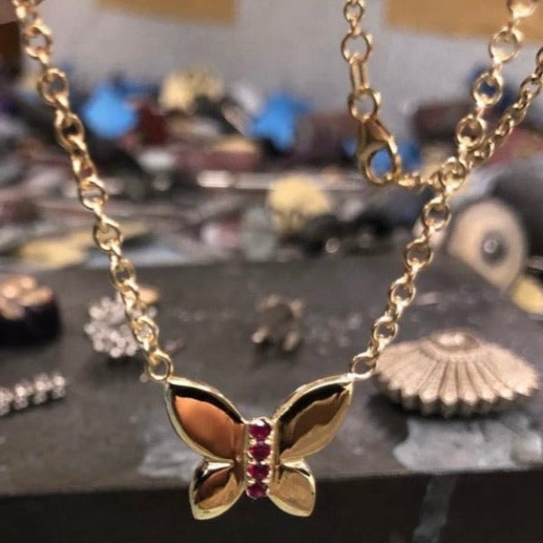 www.paulinajewelry.com The JJ butterfly Necklace