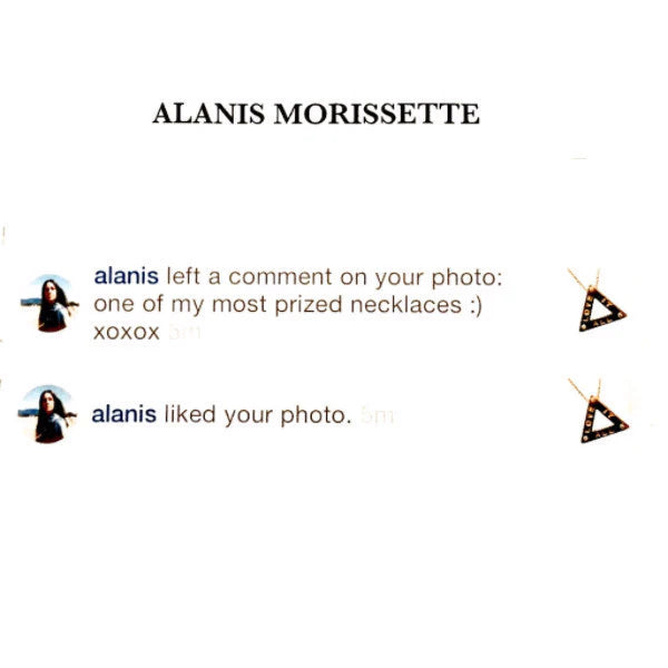 www.paulinajewelry.com  Alanis Morissette on the "Love it All" necklace by Paulina Jewelry 