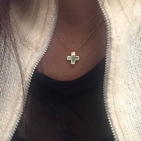 Cross made by hand in solid 18k gold. www.paulinajewelry.com