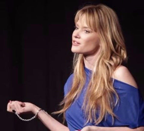 Justine Musk with the NINI ring bracelet by Paulina Jewelry www.paulinajewelry.com