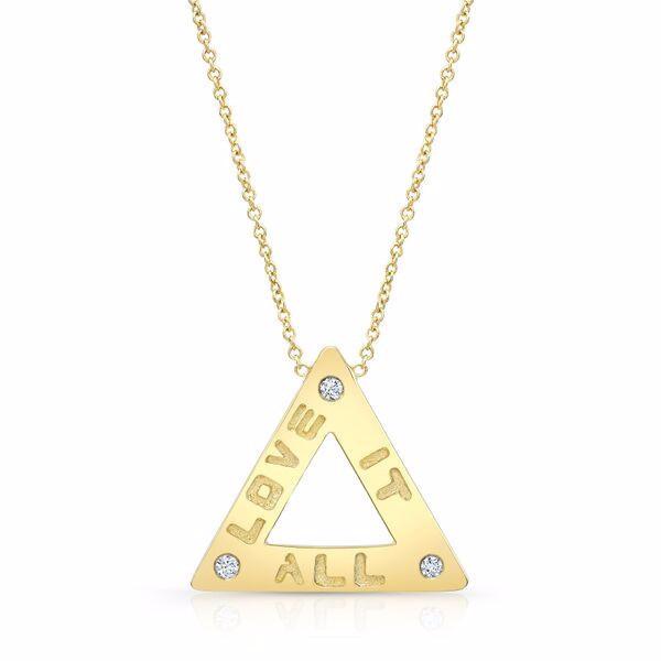 The "Love it All" necklace is made by hand in solid 18K gold, 18K Italian gold chains and 3 brilliant diamonds. Available in solid 18K rose, yellow and white gold. Made by hand in USA. Expected shipping: 3-5 business days.