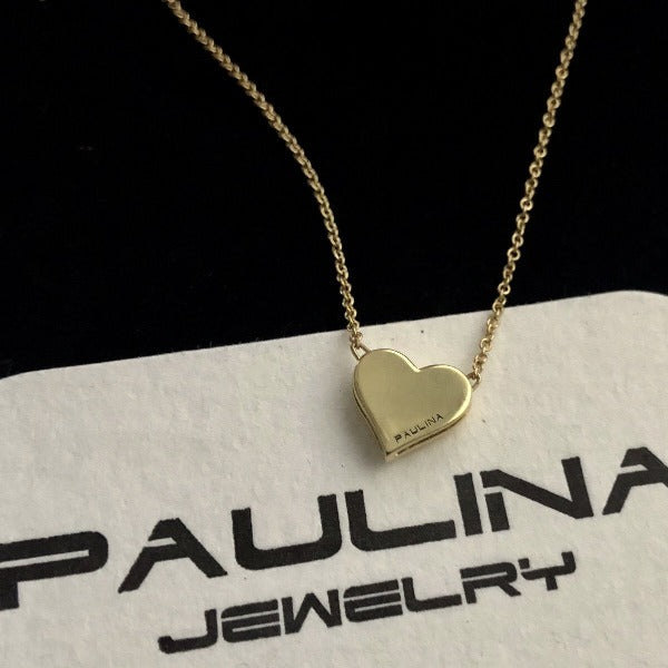 Paulina Jewelry- handmade heart necklace in solid 18K gold