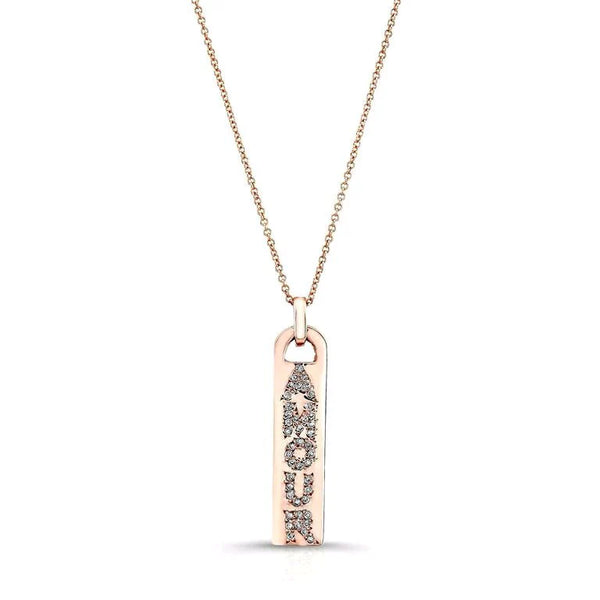 The AMOUR Necklace In Solid 18K Gold And Diamonds