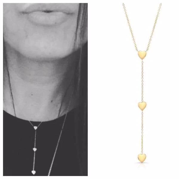 The DEVIN BLUE Lariat In Solid 18K Gold