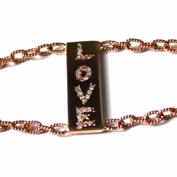 The Love 2 chains bracelet with diamonds is made by hand in solid 18k gold, 18k handmade gold chains and brilliant diamonds. The small tag is embellished with a signature white diamond. Made in USA. Expected shipping: 5 business days