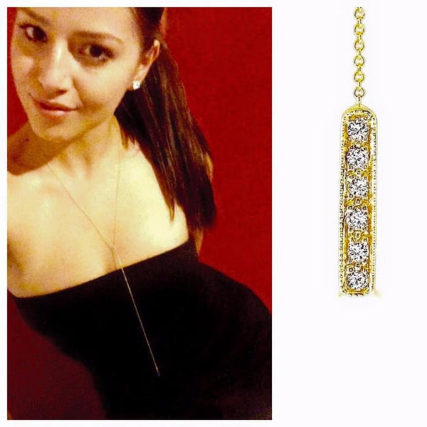 The MLADENKA Lariat In Solid 18K Gold And Diamonds