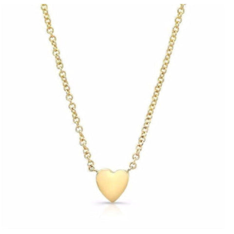 DAINTY HEART NECKLACE MADE BY HAND IN SOLID GOLD AND ITALIAN GOLD CHAINS