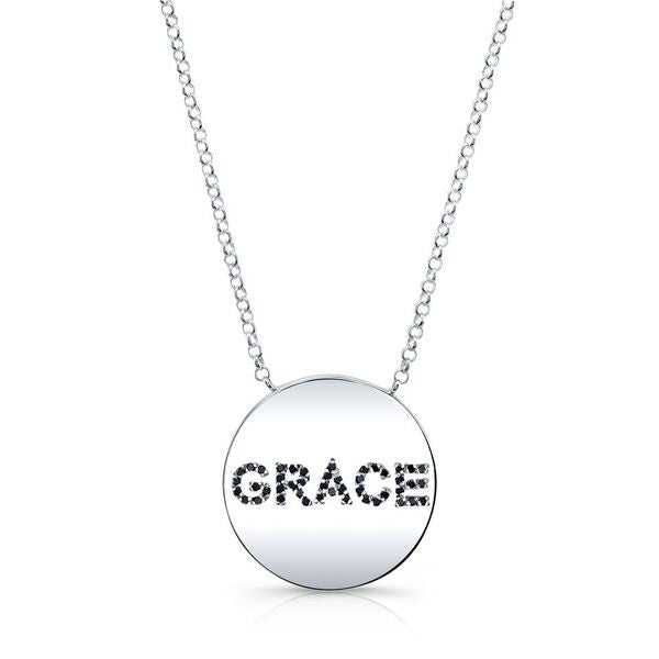 GRACE necklace made by hand in solid 18k gold, Italian 18k gold chains and black diamonds. Length of the chain: 30". Available in solid 18k white, rose and yellow gold. Made by hand in USA. Expected shipping :5-7 business days.
