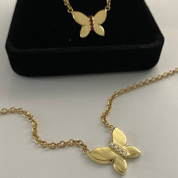 The JJ butterfly collection made by hand in solid gold, diamonds and other stones by Paulina jewelry