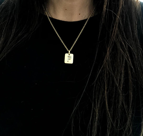 DOG TAGS INITIALS In Solid 18K Gold