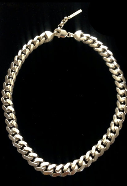 Paulina jewelry- silver choker made by hand with Italian solid sterling silver chains. www.paulinajewlery.com  