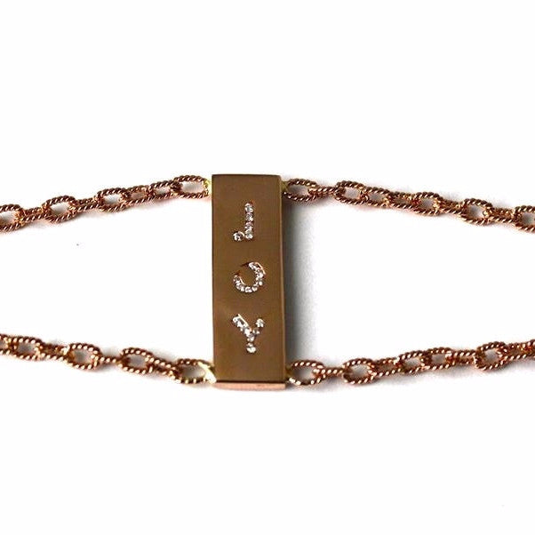The JOY "2 CHAINS" Bracelet In Solid 18K Gold And Diamonds
