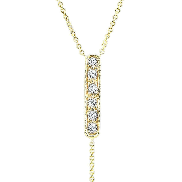 The CARRIE Lariat In Solid 18K Yellow Gold And Diamonds – Paulina Jewelry