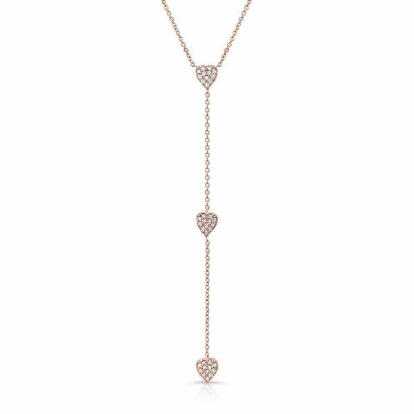 The Devin Blue lariat is made by hand in solid 18K gold, Italian gold chains and 36 brilliant diamonds. Available in rose, yellow and white gold. Made by hand in USA