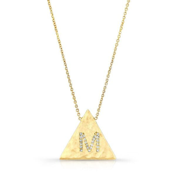 INITIAL Necklaces in Solid 18K Gold and Diamonds