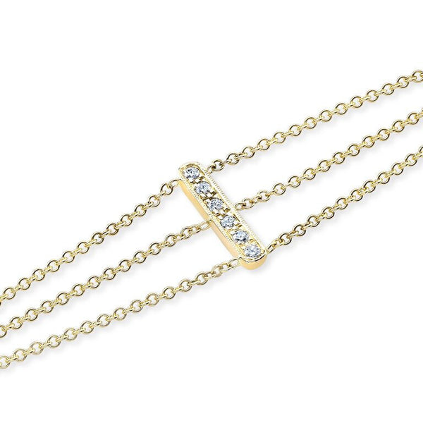 The STEPHIE Bracelet In Solid 14K Gold And Diamonds